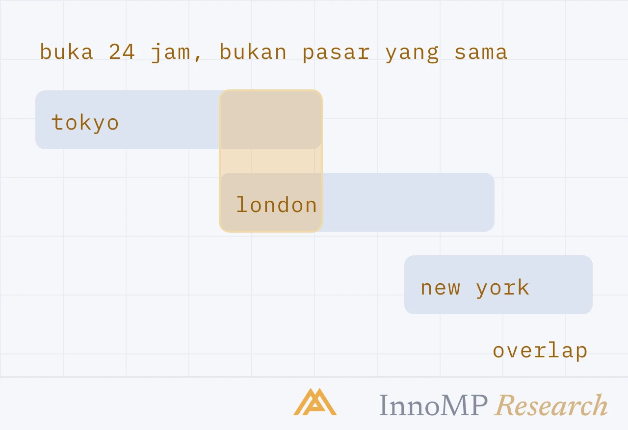 Ilustrasi sampul InnoMP Research — 24 jam, tiga pasar
